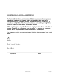 NCUA Form 4012 Report of Official and Agreement to Serve, Page 6