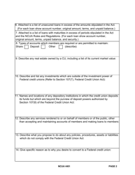 NCUA Form 4401 Application to Convert From a State to a Federal Credit Union, Page 2