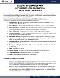 NCUA Form 7250 Proof of Claim, Page 2