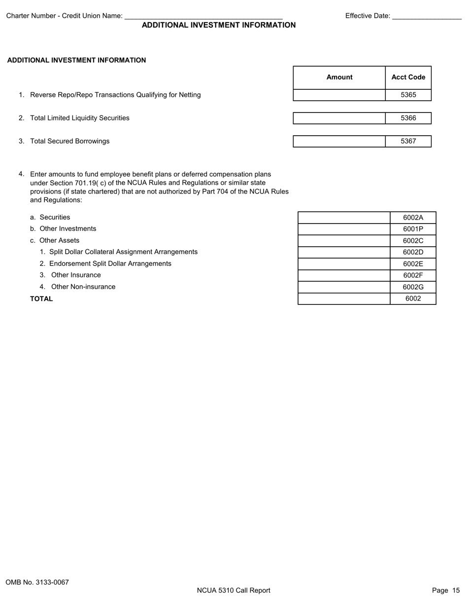 NCUA Form 5310 Fill Out, Sign Online and Download Fillable PDF