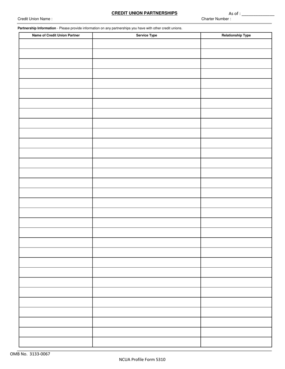 NCUA Profile Form 5310 Corporate Non-financial Profile Form, Page 10