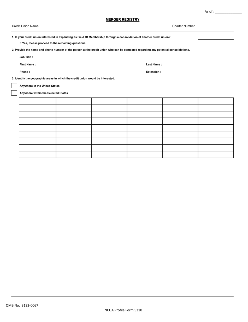 NCUA Profile Form 5310 Corporate Non-financial Profile Form, Page 11