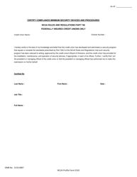 NCUA Profile Form 5310 Corporate Non-financial Profile Form, Page 3