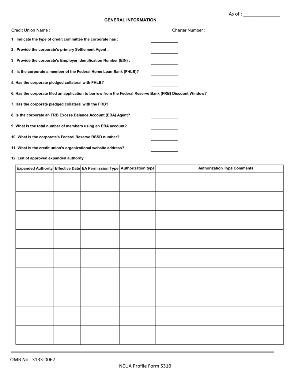 NCUA Profile Form 5310 Corporate Non-financial Profile Form, Page 4