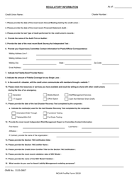 NCUA Profile Form 5310 Corporate Non-financial Profile Form, Page 8