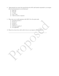 Disclosure Unit (Du) Annual Survey Questions, Page 2