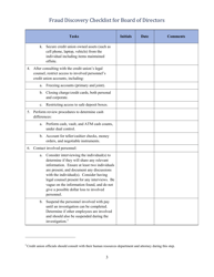 Fraud Discovery Checklist for Credit Union Board of Directors, Page 3