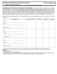 PBGC Form 707 Designation of Beneficiary for Benefits Owed at Death (Currently Receiving Pension Benefits), Page 4