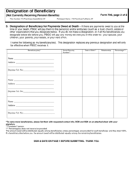 PBGC Form 708 Designation of Beneficiary (Not Currently Receiving Pension Benefits), Page 4