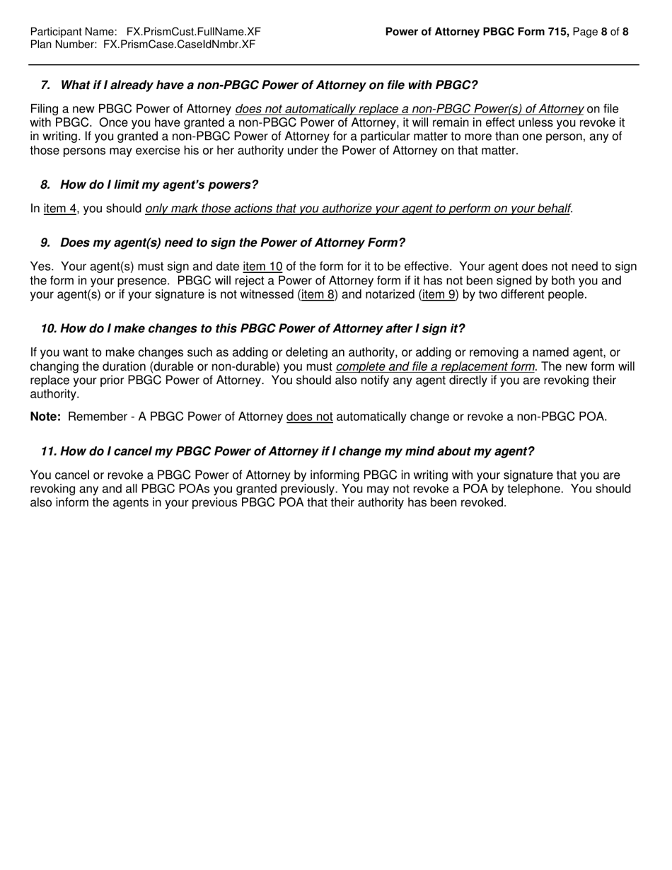 PBGC Form 715 Power of Attorney (Poa), Page 10