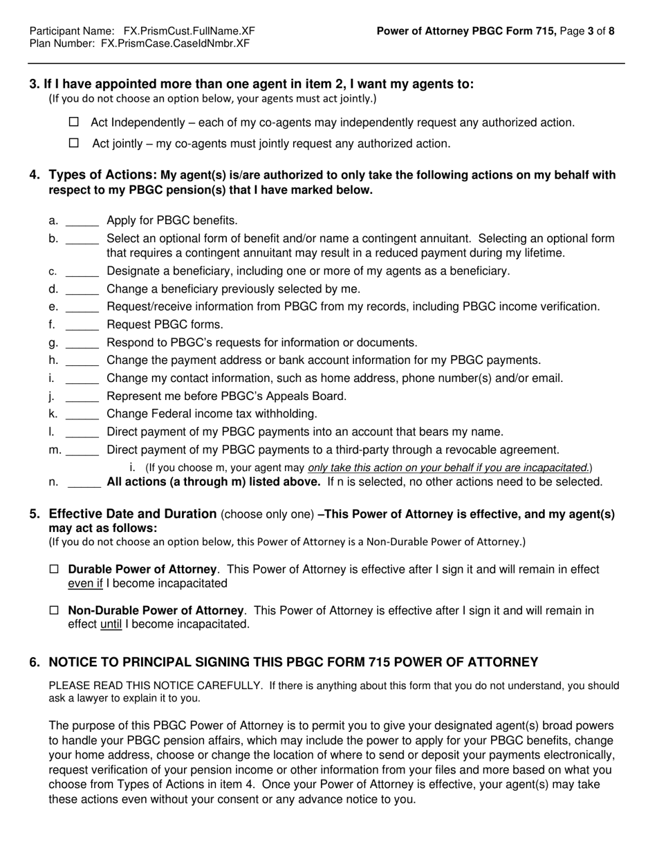 PBGC Form 715 Power of Attorney (Poa), Page 5