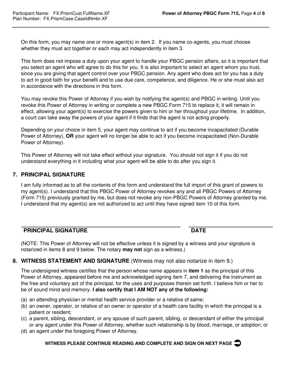 PBGC Form 715 Power of Attorney (Poa), Page 6