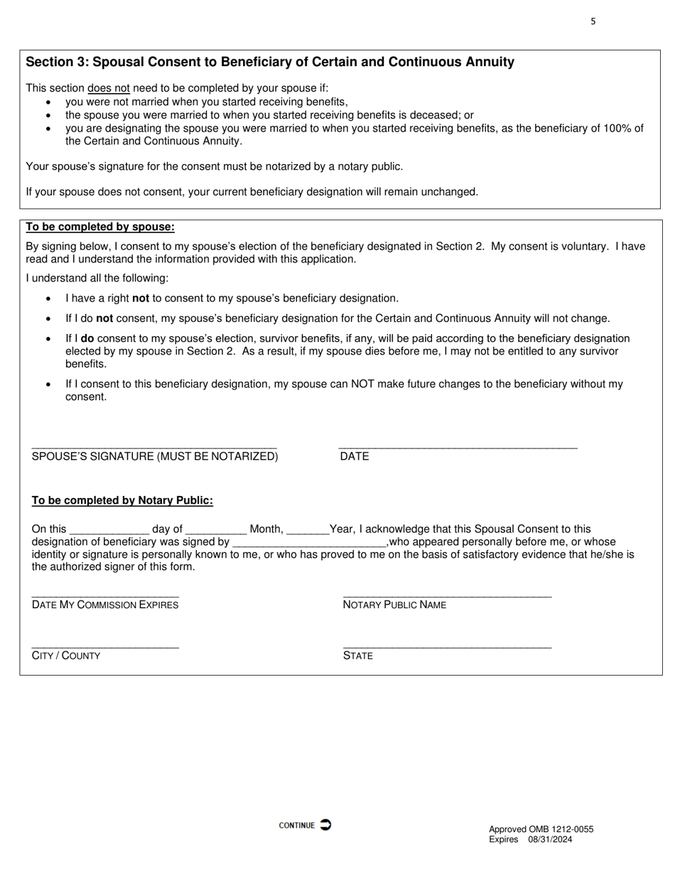 PBGC Form 711 Change of Beneficiary for Certain  Continuous (Cc) Benefits Only, Page 7