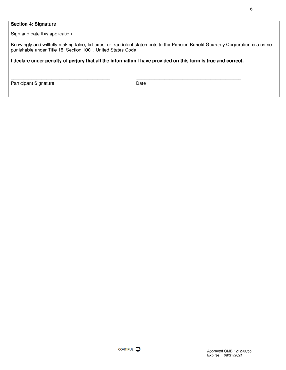 PBGC Form 711 Change of Beneficiary for Certain  Continuous (Cc) Benefits Only, Page 8