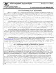 Document preview: PBGC Formulario SP715 Poder Legal (Poa, Siglas En Ingles) (Spanish)