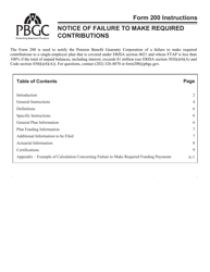 Document preview: Instructions for PBGC Form 200 Notice of Failure to Make Required Contributions