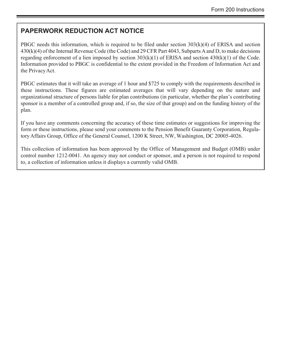 Instructions for PBGC Form 200 Notice of Failure to Make Required Contributions, Page 11