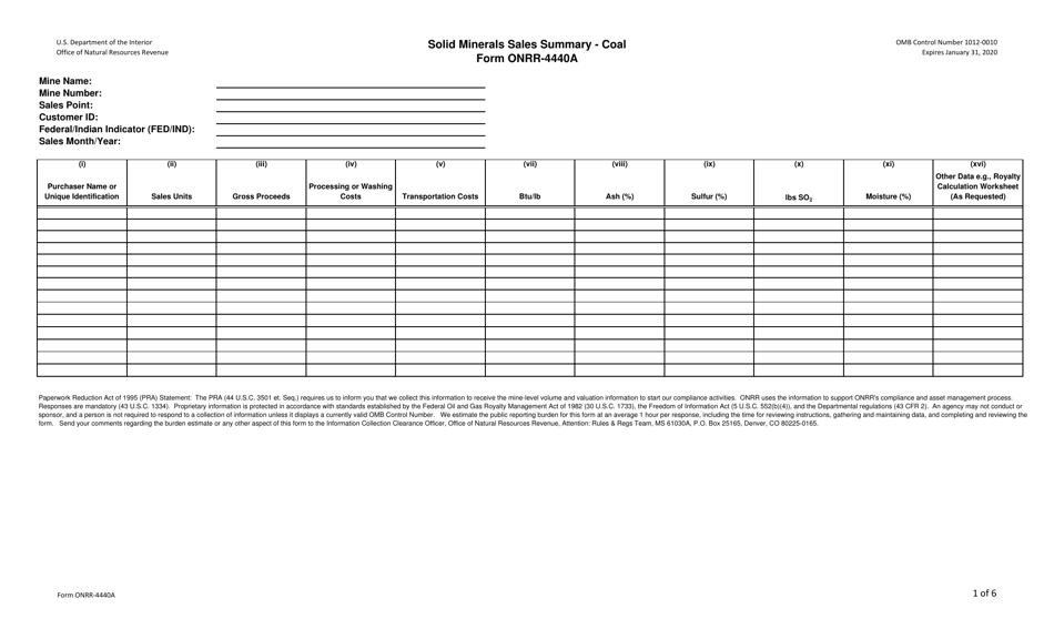 Form ONRR-4440 - Fill Out, Sign Online and Download Printable PDF ...