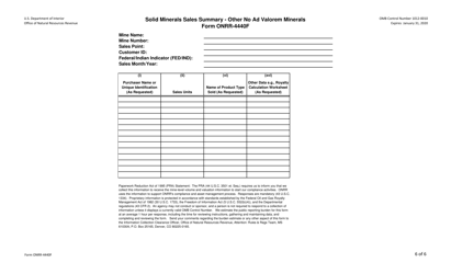Form ONRR-4440 Solid Minerals Sales Summary, Page 6