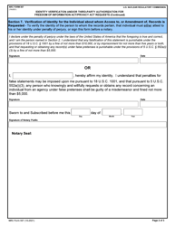 NRC Form 507 Identity Verification and/or Third-Party Authorization for Freedom of Information Act/Privacy Act Requests, Page 2