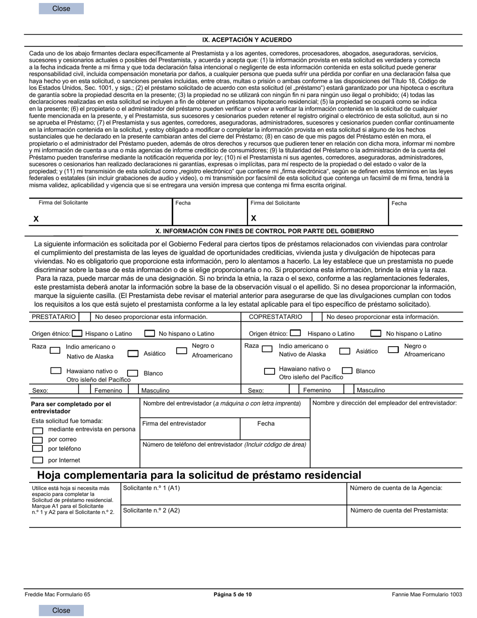 Formulario RD410-4 Solicitud De Asistencia Rural (Zona No Agricola) - Solicitud Uniforme Para Prestamo Residencial (Spanish), Page 5