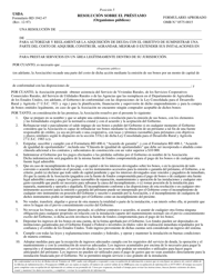 Document preview: Formulario RD1942-47 Resolucion Sobre El Prestamo (Organismos Publicos) (Spanish)