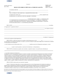 Formulario RD1942-9 Resolucion Sobre El Prestamo, Acuerdo De Garantia (Spanish)