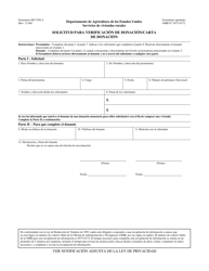 Document preview: Formulario RD3550-2 Solicitud Para Verificacion De Donacion/Carta De Donacion (Spanish)