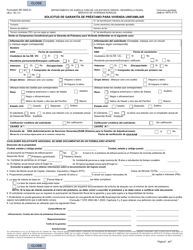 Document preview: Formulario RD3555-21 Solicitud De Garantia De Prestamo Para Vivienda Unifamiliar (Spanish)
