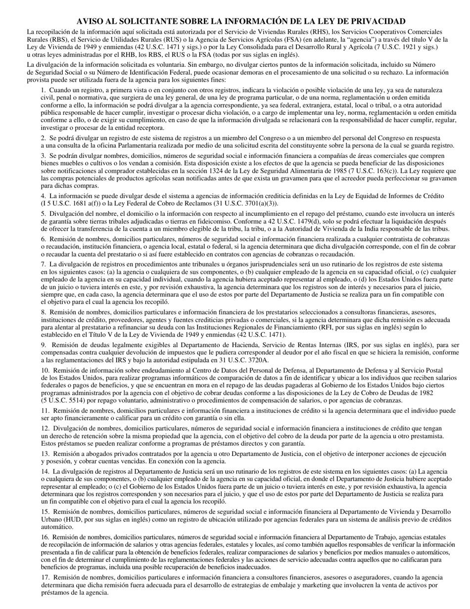 Formulario RD1944-14 Acuerdo De Asistencia De Pago / De Hipoteca Diferida (Spanish), Page 3
