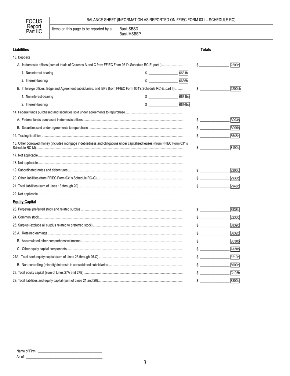 Form X-17a-5 Part Iic - Fill Out, Sign Online And Download Printable 