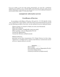 Certificate of Service Example, Page 2