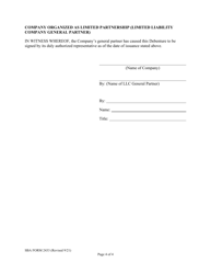 SBA Form 2433 10 Year Energy Saving Debenture Certification, Page 4
