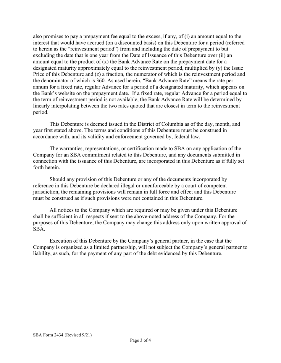 SBA Form 2434 5 Year Energy Saving Debenture Certification, Page 3