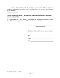 SBA Form 2435 Early Stage Current Pay Debenture, Page 4