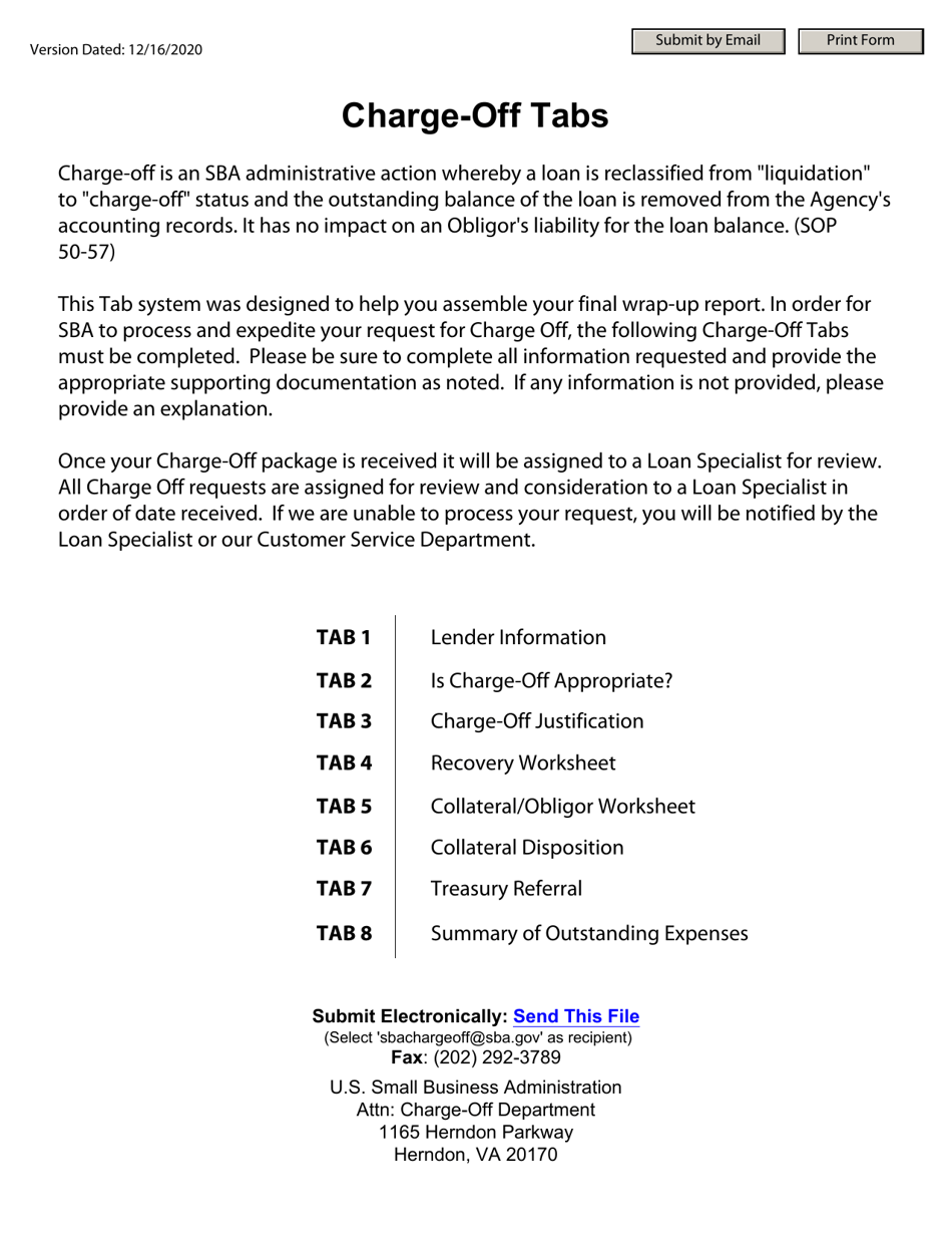 Charge-Off Tabs Download Fillable PDF | Templateroller
