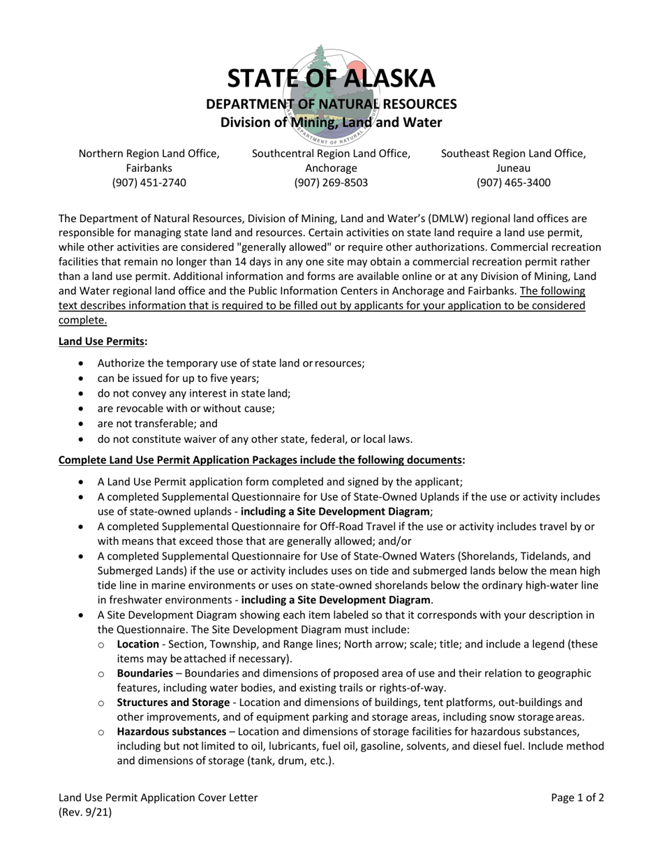 Form 1021084A Download Fillable PDF or Fill Online Land Use Permit