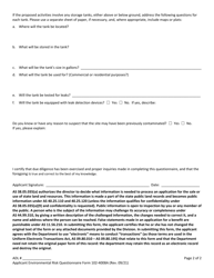 Form 102-4008A Applicant Environmental Risk Questionnaire - Alaska, Page 2