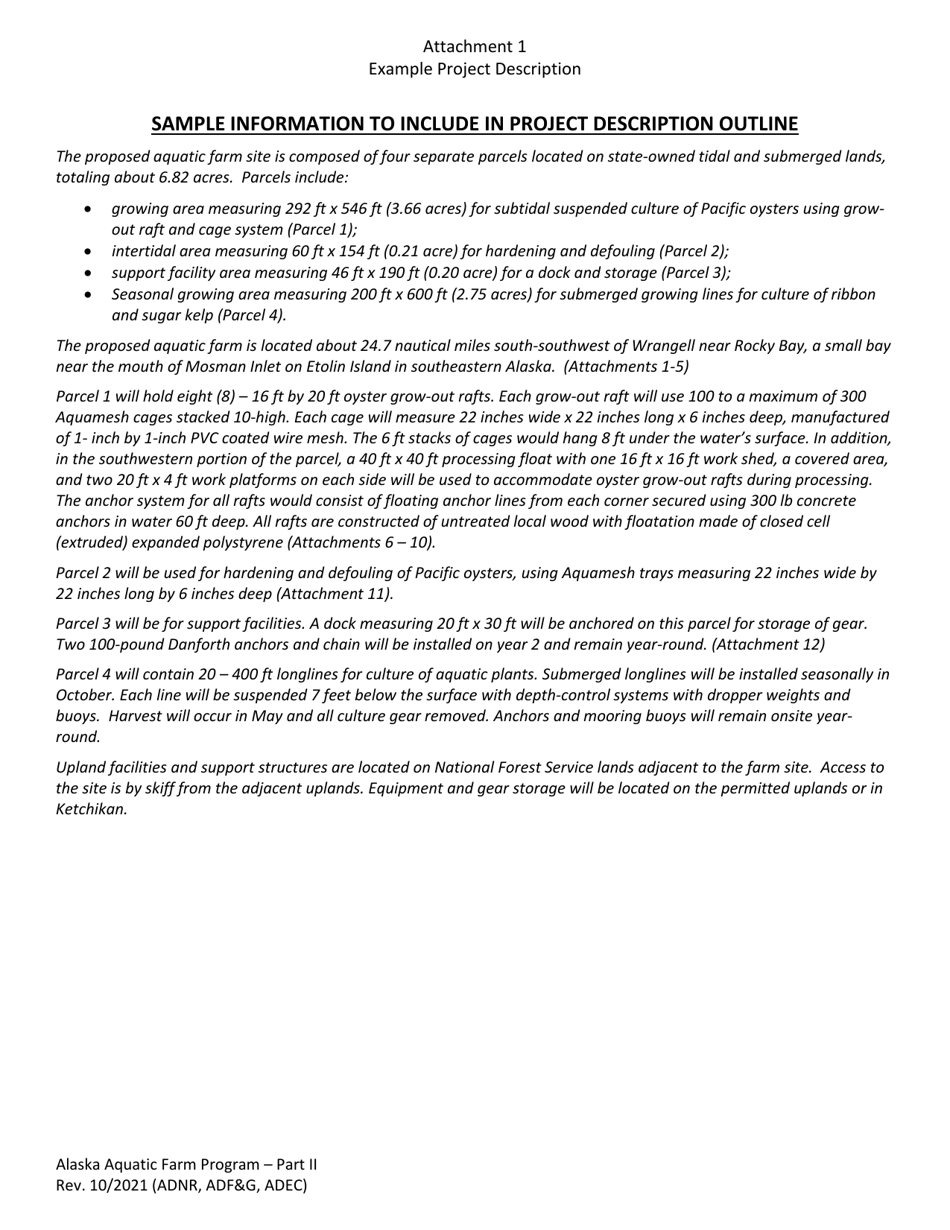Part II Joint Agency Application - Alaska Aquatic Farm Program - Alaska, Page 14