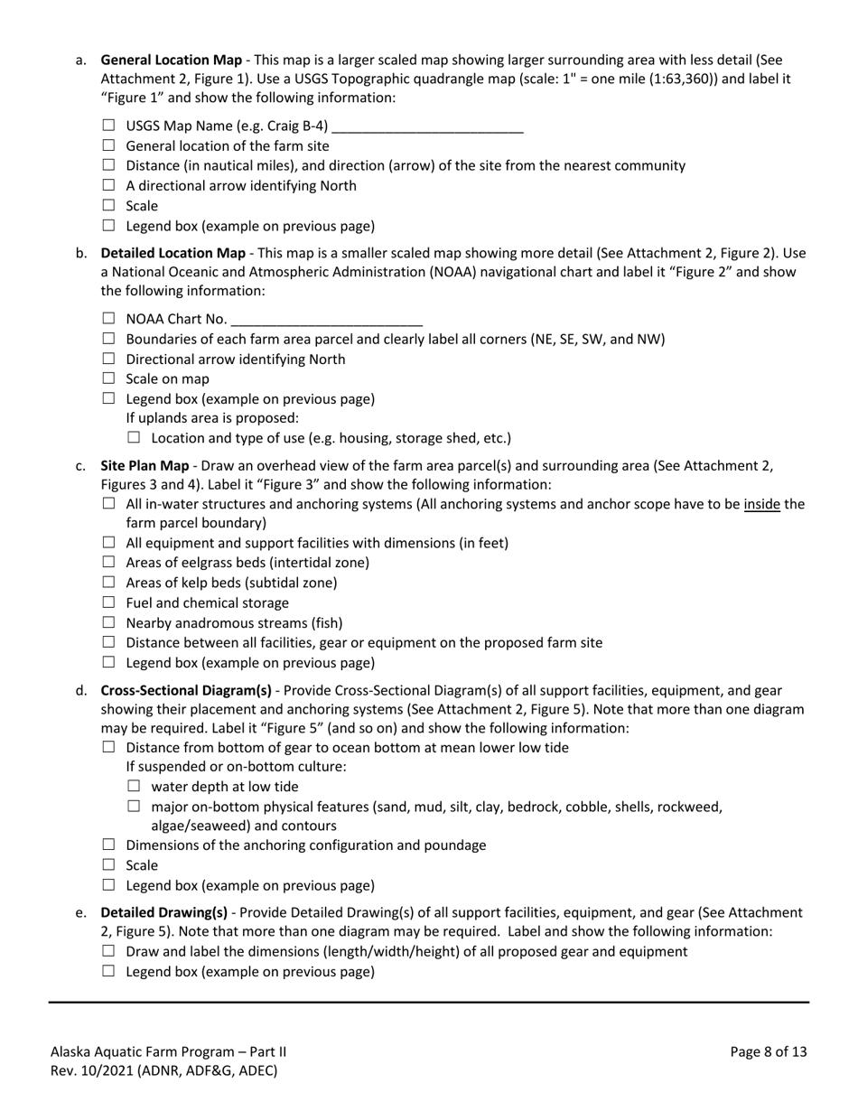 Part II Joint Agency Application - Alaska Aquatic Farm Program - Alaska, Page 8