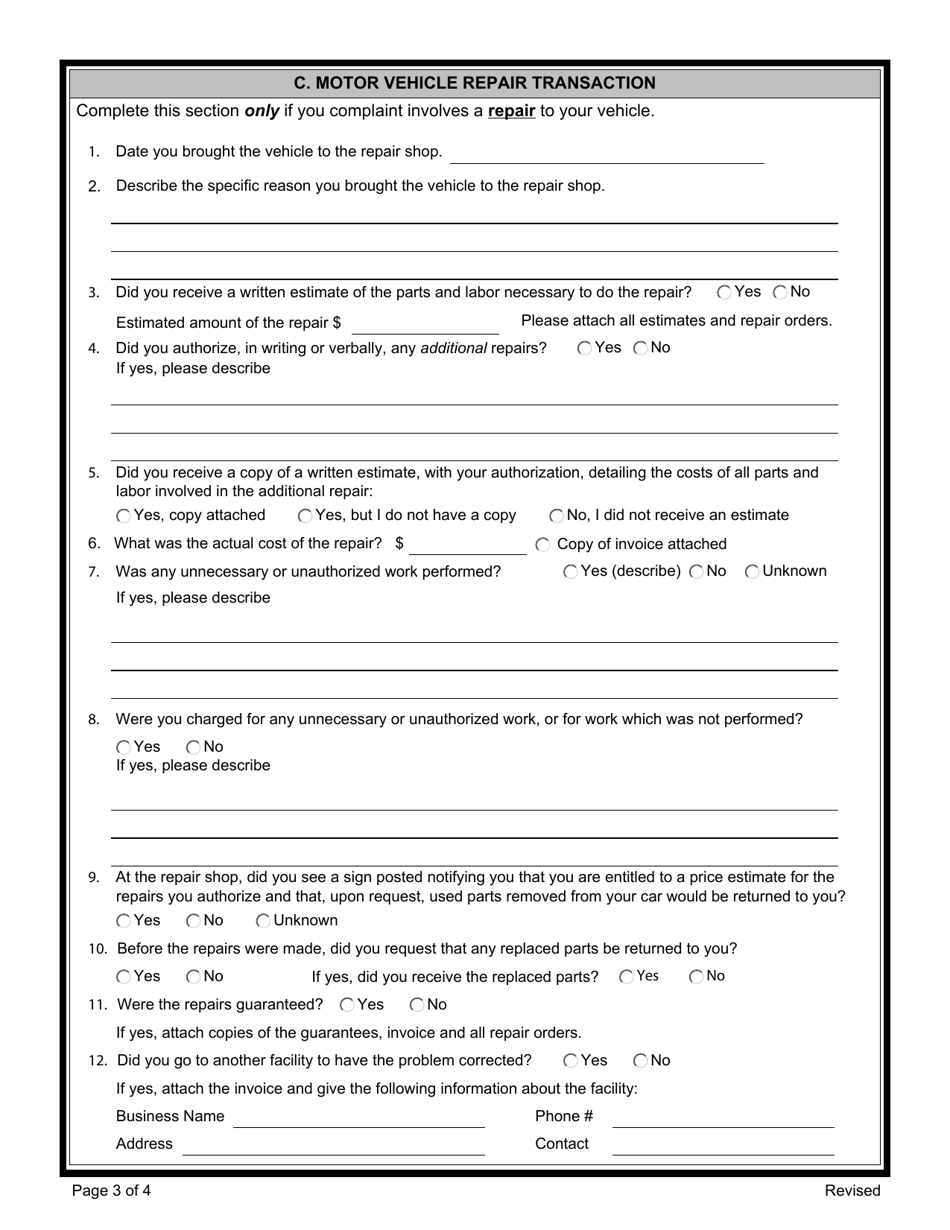 Motor Vehicle Complaint - Alaska, Page 3