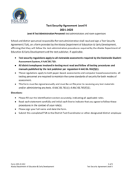 Document preview: Form 05-22-022 Test Security Agreement Level 4 - Alaska