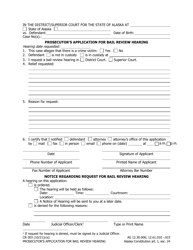 Form CR-303 &quot;Prosecutor's Application for Bail Review Hearing&quot; - Alaska