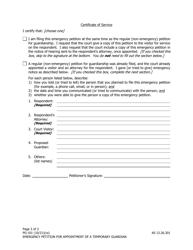 Form PG-101 Emergency Petition for Appointment of a Temporary Guardian - Alaska, Page 3