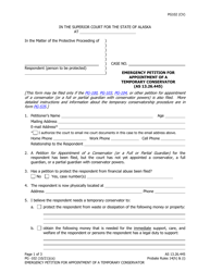 Form PG-102 &quot;Emergency Petition for Appointment of a Temporary Conservator&quot; - Alaska
