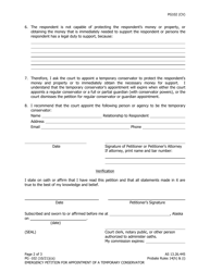 Form PG-102 Emergency Petition for Appointment of a Temporary Conservator - Alaska, Page 2