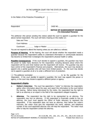 Form PG-115 Notice of Guardianship Hearing (To Interested Persons) - Alaska