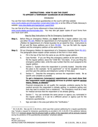 Form PG-525 Instructions for Emergency Guardianship Petition - Alaska