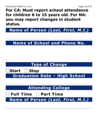 Form FAA-0412A-LP Change Report (Large Print) - Arizona, Page 18