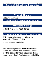 Form FAA-0412A-LP Change Report (Large Print) - Arizona, Page 19